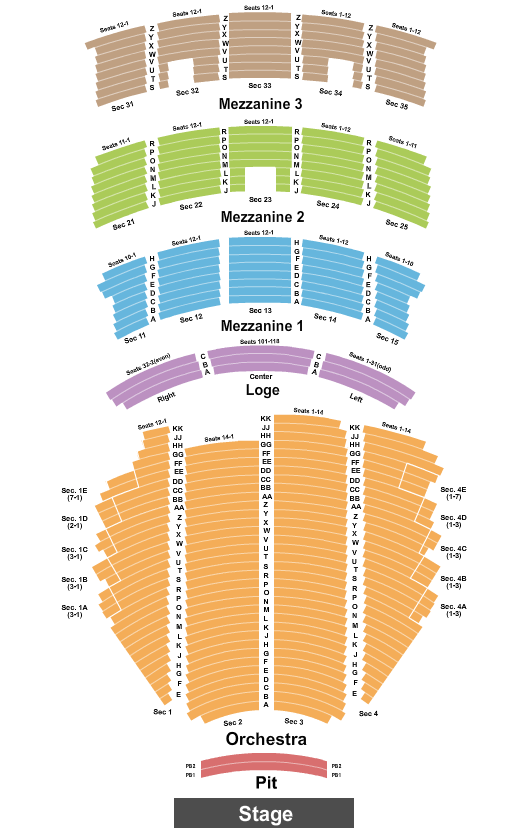 Paramount Theatre Hamilton Seating Chart